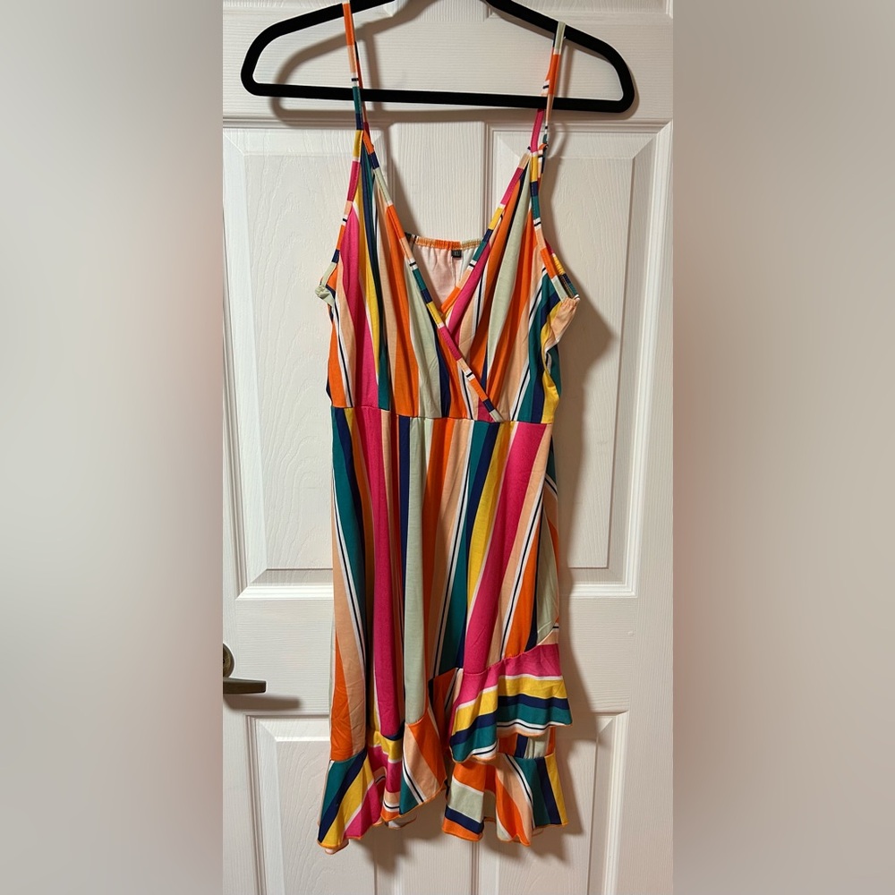 Colorful Striped Spaghetti Strap Dress
